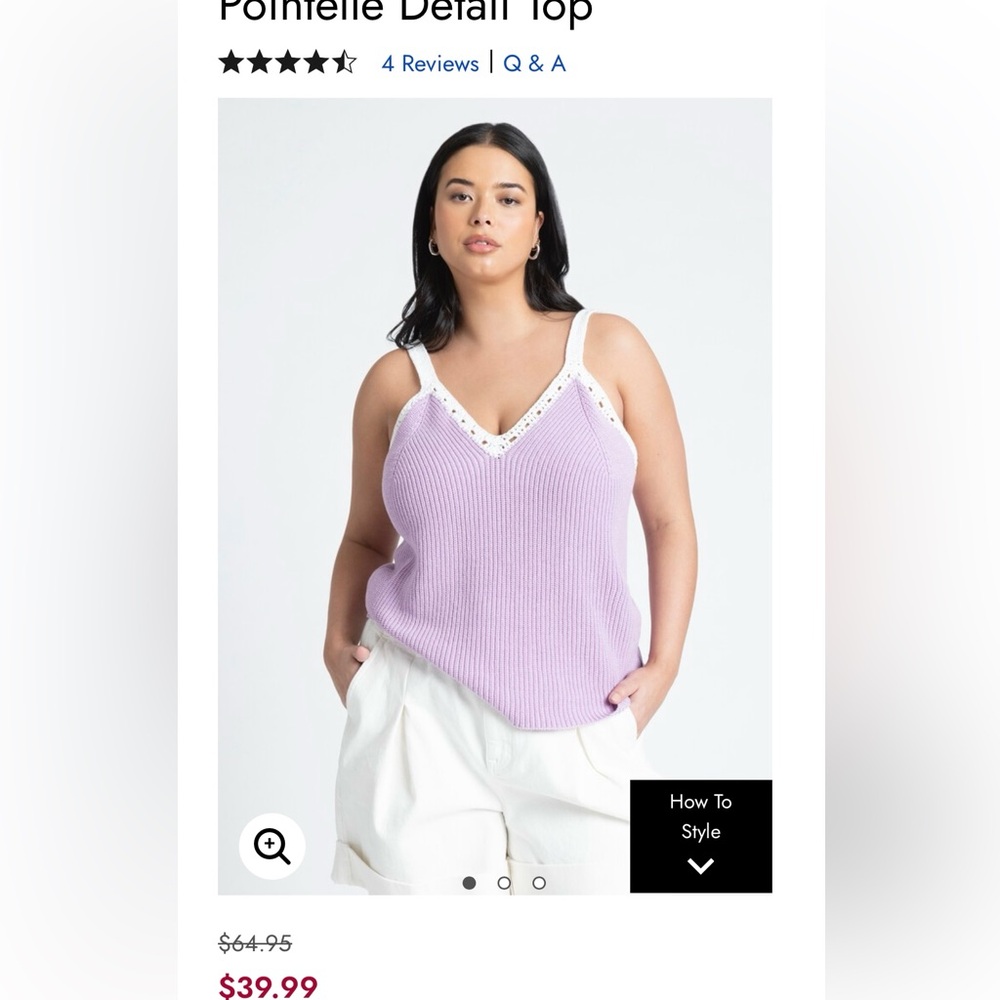Eloquii knit top, size 14/16